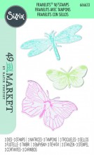 Sizzix® Framelits® Die Set 3PK w/3PK Stamps - Engraved Wings by 49 and Market