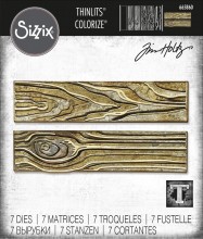 Tim Holtz® Alterations | Sizzix Thinlits™ Die Set 7 Pack - Woodgrain, Colorize