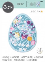 Sizzix® Thinlits® Die Set 15PK - Intricate Floral Easter Egg by Jenna Rushforth