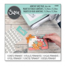 Sizzix Making Essential - Adhesive Sheets, 6" x 6", Permanent, 10 Sheets