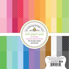 Doodlebug Design Petite Prints Double-Sided Paper Pad 6"X6" - Dot-Stripe Rainbow