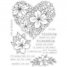 Open Studio Clear Stamp Set - Friendship Floral Heart CL5250