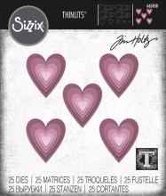 Tim Holtz® Alterations | Sizzix Thinlits™ Die Set 25 Pack - Stacked Tiles, Hearts