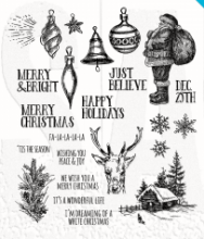 Tim Holtz® Stampers Anonymous Cling Mount Sets -- Holiday Drawings CMS284