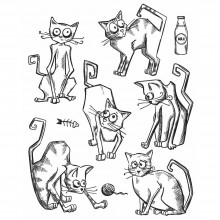 Tim Holtz® Stampers Anonymous Cling Mount Sets -- Crazy Cats CMS251