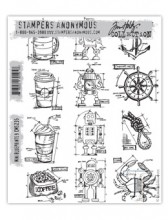 Tim Holtz® Stampers Anonymous Cling Mount Sets -- Mini Blueprints 9 CMS235