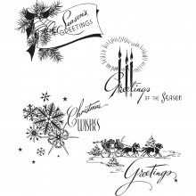 Tim Holtz® Stampers Anonymous Cling Mount Sets -- Holiday Greetings CMS353