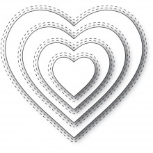 Memory Box Die - Double Stitch Loving Heart Cut Out 94359