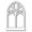 Poppystamps Craft Die - Arched Gothic Cathedral Window 2589