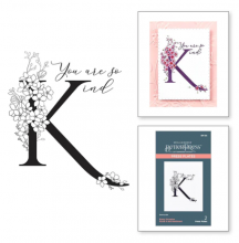 Floral K and Sentiment Press Plate