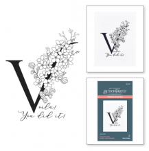 Floral V and Sentiment Press Plate