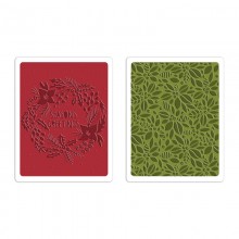 Tim Holtz® Alterations | Texture Fades™ Embossing Folders 2 Pack - Greetings & Greens Set