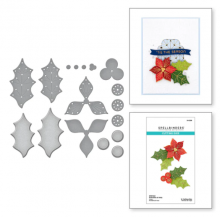 Stitched Poinsettia & Holly Etched Dies S4-1299