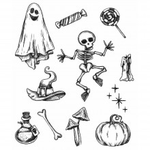 Tim Holtz® Stampers Anonymous Cling Mount Sets -- Halloween Doodles CMS437