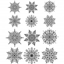 Tim Holtz® Stampers Anonymous Cling Mount Sets -- Mini Swirly Snowflakes CMS320