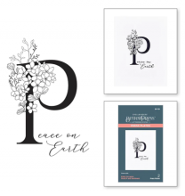 Floral P and Sentiment Press Plate