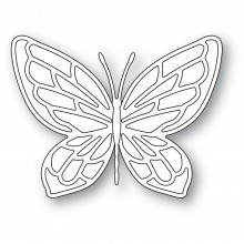 Poppystamps Craft Die - Large Stained Glass Butterfly and Background 2516