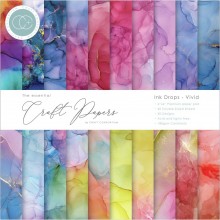 Craft Consortium Double-Sided Paper Pad 6"X6" -- Ink Drops, Vivid