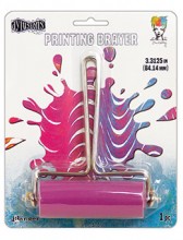 Ranger Gel Plate Printing Brayer - Medium with Pink Roller