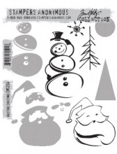 Tim Holtz® Stampers Anonymous Cling Mount Sets -- Halftone Christmas CMS204