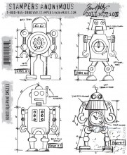 Tim Holtz® Stampers Anonymous Cling Mount Sets -- Robots Blueprint CMS233