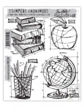 Tim Holtz® Stampers Anonymous Cling Mount Sets -- Schoolhouse Blueprint CMS230