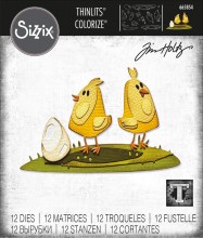 Tim Holtz® Alterations | Sizzix Thinlits™ Die Set 12 Pack - Papercut Chicks, Colorize