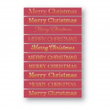 Memory Box Merry Christmas Foil Greetings Rose Tabs ST002
