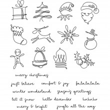 Tim Holtz® Stampers Anonymous Cling Mount Sets -- December Doodles CMS355