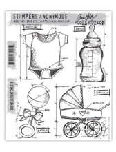 Tim Holtz® Stampers Anonymous Cling Mount Sets -- Baby Blueprint CMS228