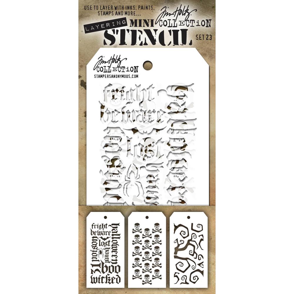 Tim Holtz® Stampers Anonymous Mini Layering Stencil Set #23 MST023 -  Marco's Paper