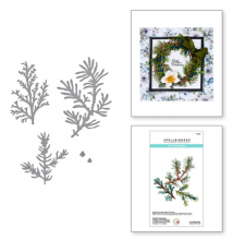 Winter Evergreen Foliage and Ladybugs Etched Dies S5-515