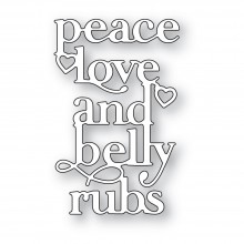 Poppystamps Craft Die - Peace Love and Belly Rubs 2594
