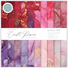 Craft Consortium Double-Sided Paper Pad 6"X6" -- Ink Drops, Rose