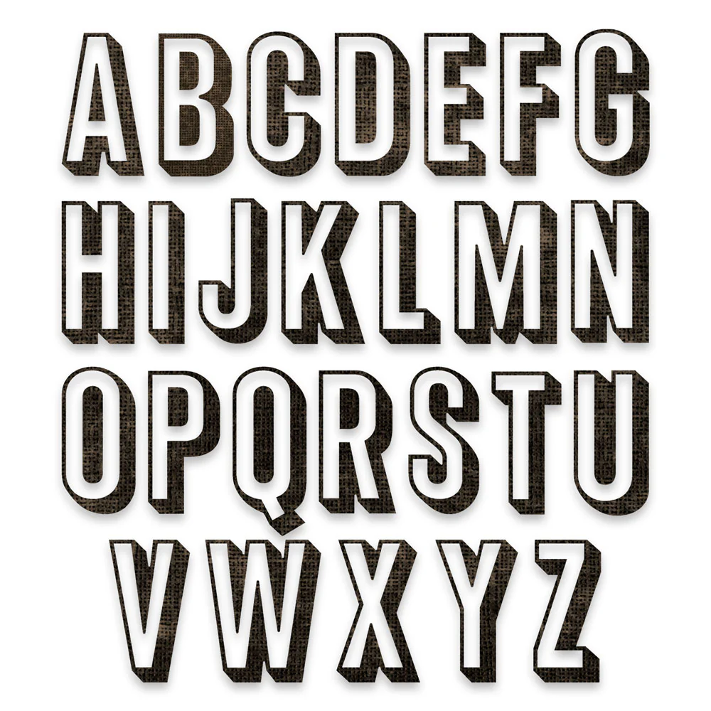 Tim Holtz® Alterations | Sizzix Thinlits™ Die Set 26-Pack - Alphanumeric Shadow Upper