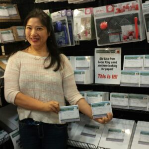 Futura Coated Cover is used by Lisa Yang of Local King Rubber Stamps in her demos at conventions!
