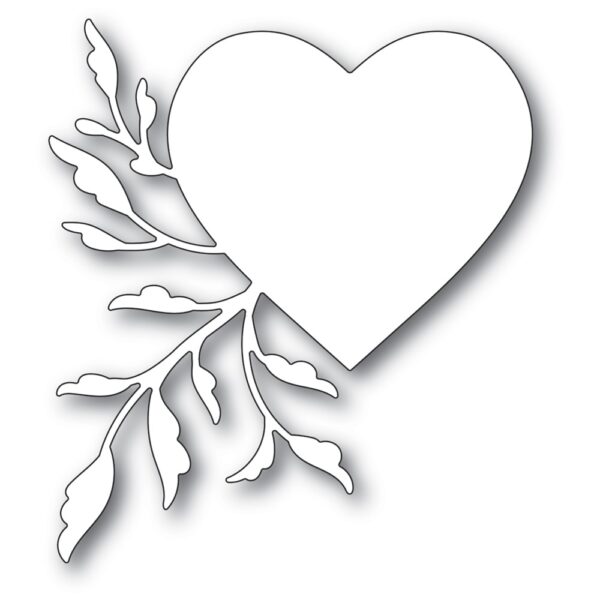 Poppystamps Craft Die - Leaf Flourish Heart 2458