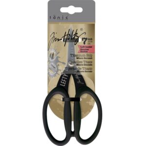 Tim Holtz® Left-Handed Kushgrip Nonstick Micro-Serrated Scissors 7"