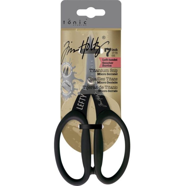 Tim Holtz® Left-Handed Kushgrip Nonstick Micro-Serrated Scissors 7"