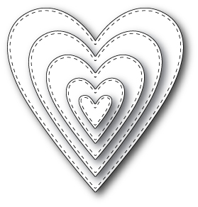 Open Studio Craft Die - Stitched Heart Layers 30013