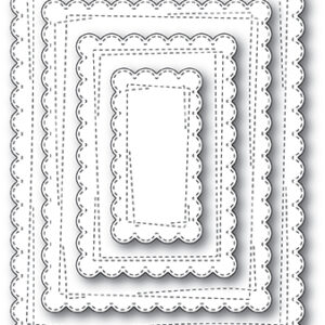 Open Studio Craft Die - Wrapped Scalloped Rectangles 30112