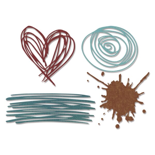 Tim Holtz® Alterations | Sizzix Thinlits™ Die Set 4-Pack - Scribbles & Splat