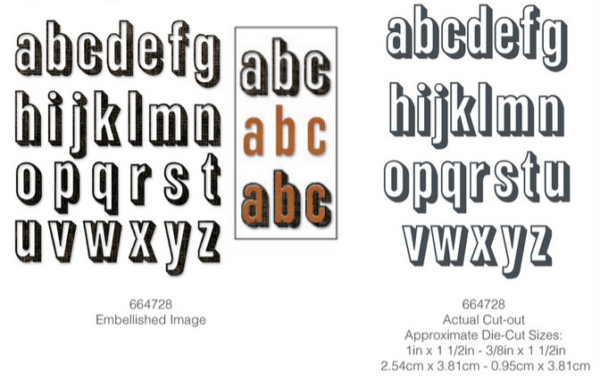 Tim Holtz® Alterations | Sizzix Thinlits™ Die Set 26-Pack - Alphanumeric Shadow Lower