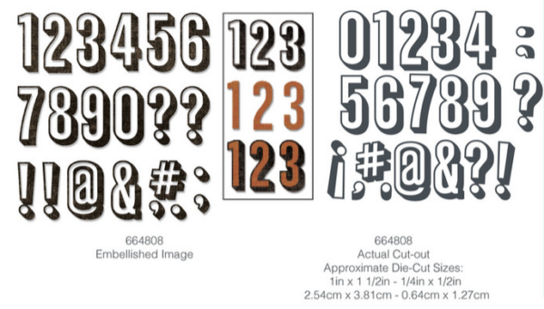 Tim Holtz® Alterations | Sizzix Thinlits™ Die Set 21-Pack - Alphanumeric Shadow Numbers