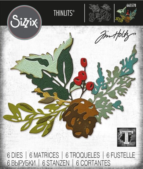 Tim Holtz® Alterations | Sizzix Thinlits™ Die Set 6PK - Holiday Brushstroke #2