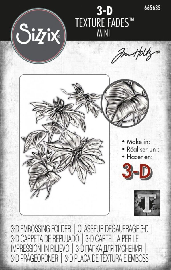 Tim Holtz® Alterations | 3-D Texture Fades™ Embossing Folder - Mini Poinsettia