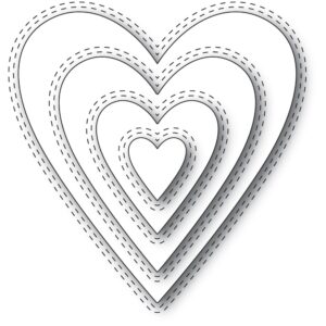 Memory Box Die - Double Stitch Happy Heart Cut Out 94361