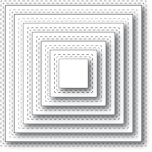 Memory Box Die - Double Stitch Square Cut Out 94362