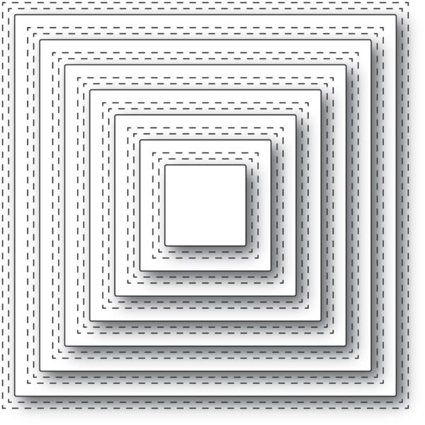 Memory Box Die - Double Stitch Square Cut Out 94362