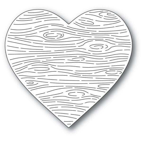 Memory Box Die - Woodgrain Heart 94552